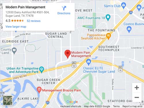 Get Directions to Modern Pain Management in Sugar Land, TX 