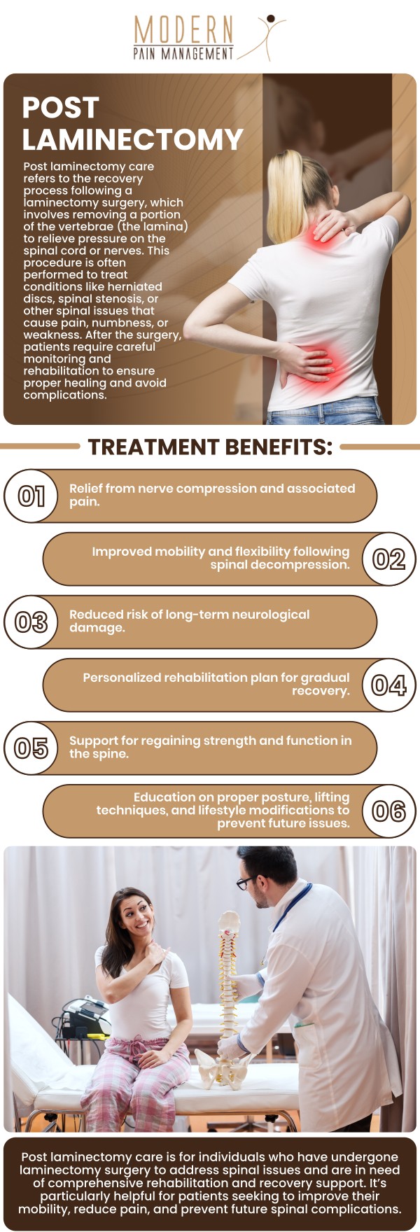 If you are struggling with persistent discomfort following back surgery, Dr. George Atallah, DO, provides specialized care for Post-Laminectomy Syndrome at Modern Pain Management. Recognizing that "failed back surgery" requires more than just standard care, Dr. Atallah utilizes advanced diagnostics and interventional therapies to target residual nerve pain and scar tissue. Call us today or visit us online to book an appointment. We are conveniently located at 902 Frostwood Dr #235, Houston, TX 77024.