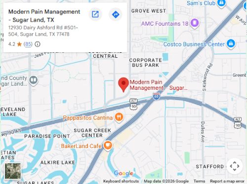 Get Directions to Modern Pain Management in Sugar Land, TX on Dairy Ashford Rd